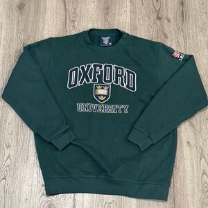 Oxford University Mens Sweatshirt Forest Green Crewneck Embroidered Crest Medium